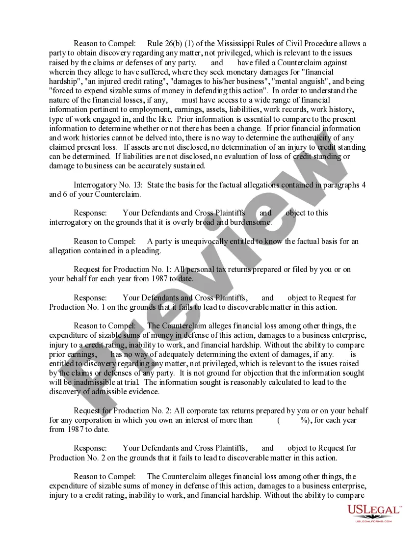 Get Motion for Order Compelling Discovery Preview Motion for Order Compelling Discovery