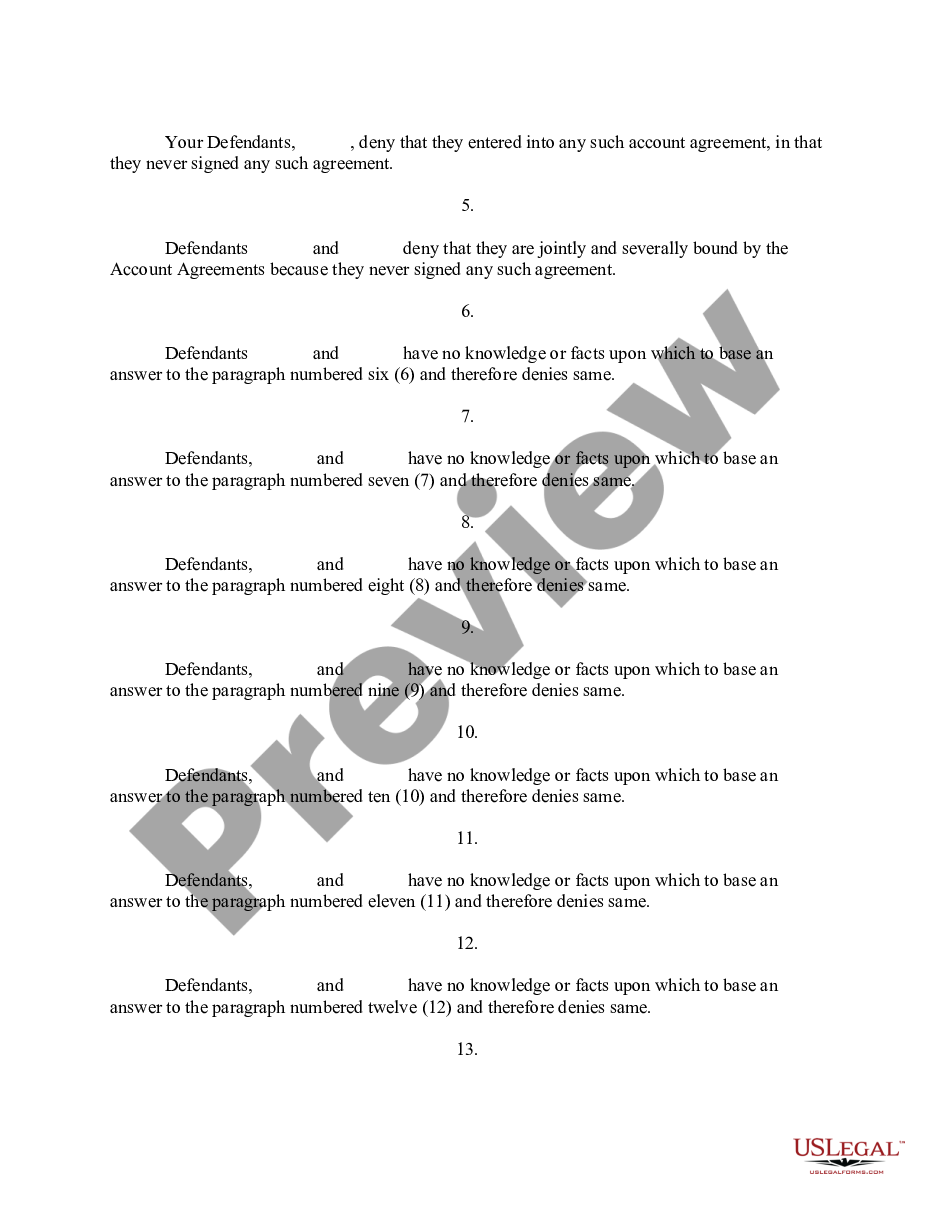 page 1 Defendants' Amended Answer, Counterclaim and Crossclaim preview