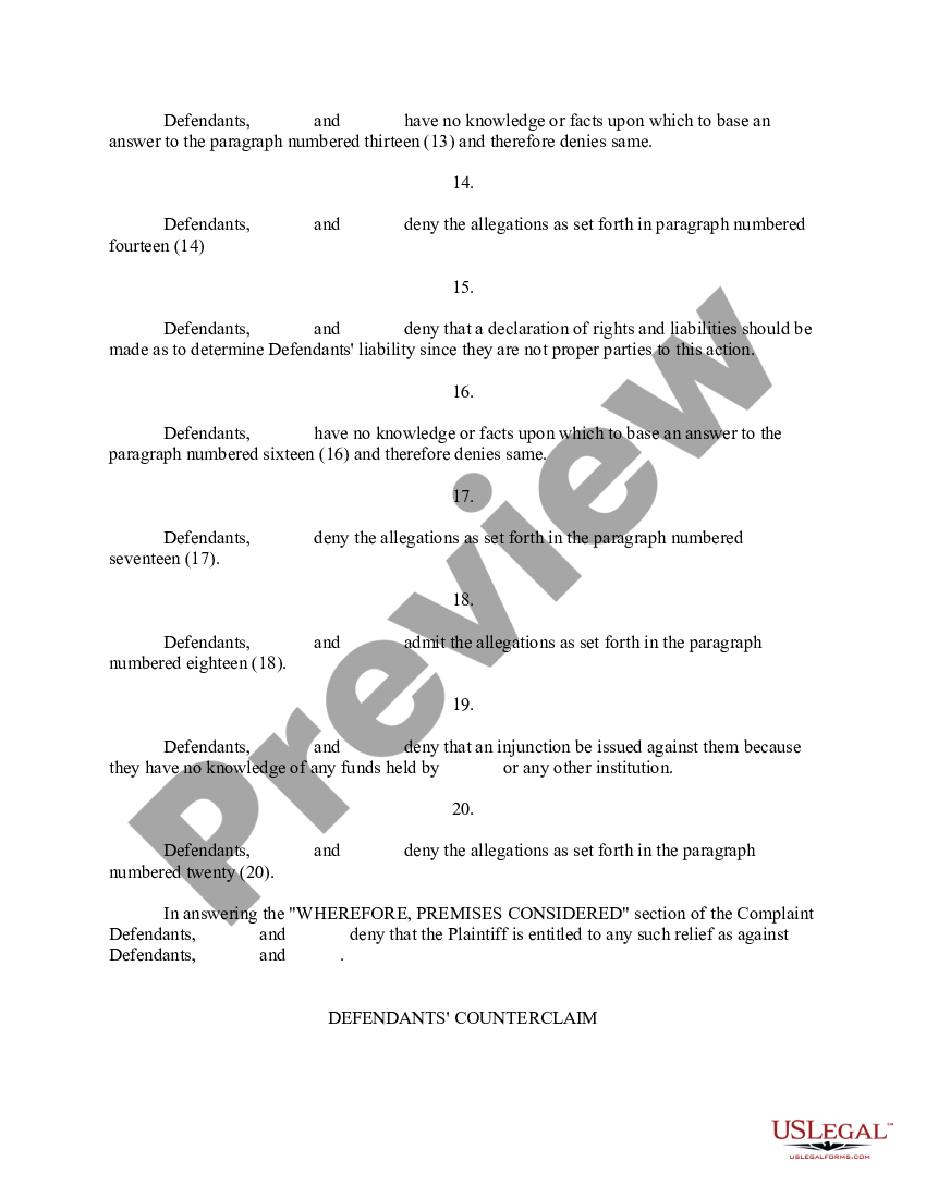 page 2 Defendants' Amended Answer, Counterclaim and Crossclaim preview