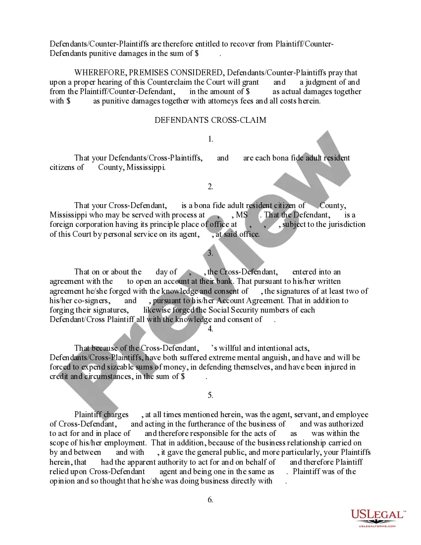 Preview Defendants' Amended Answer, Counterclaim and Crossclaim