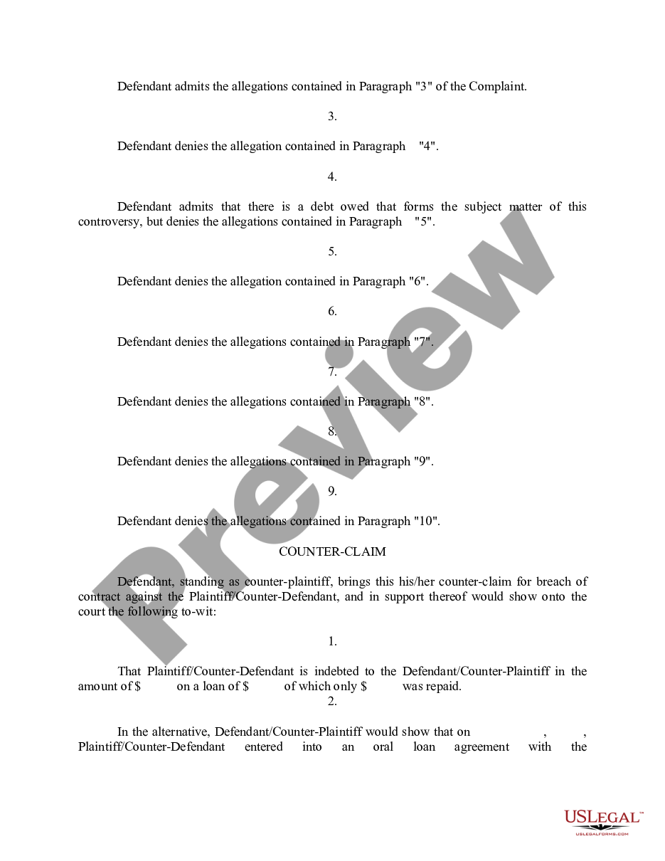 page 1 Answers, Counterclaim and Motion for Sanctions preview