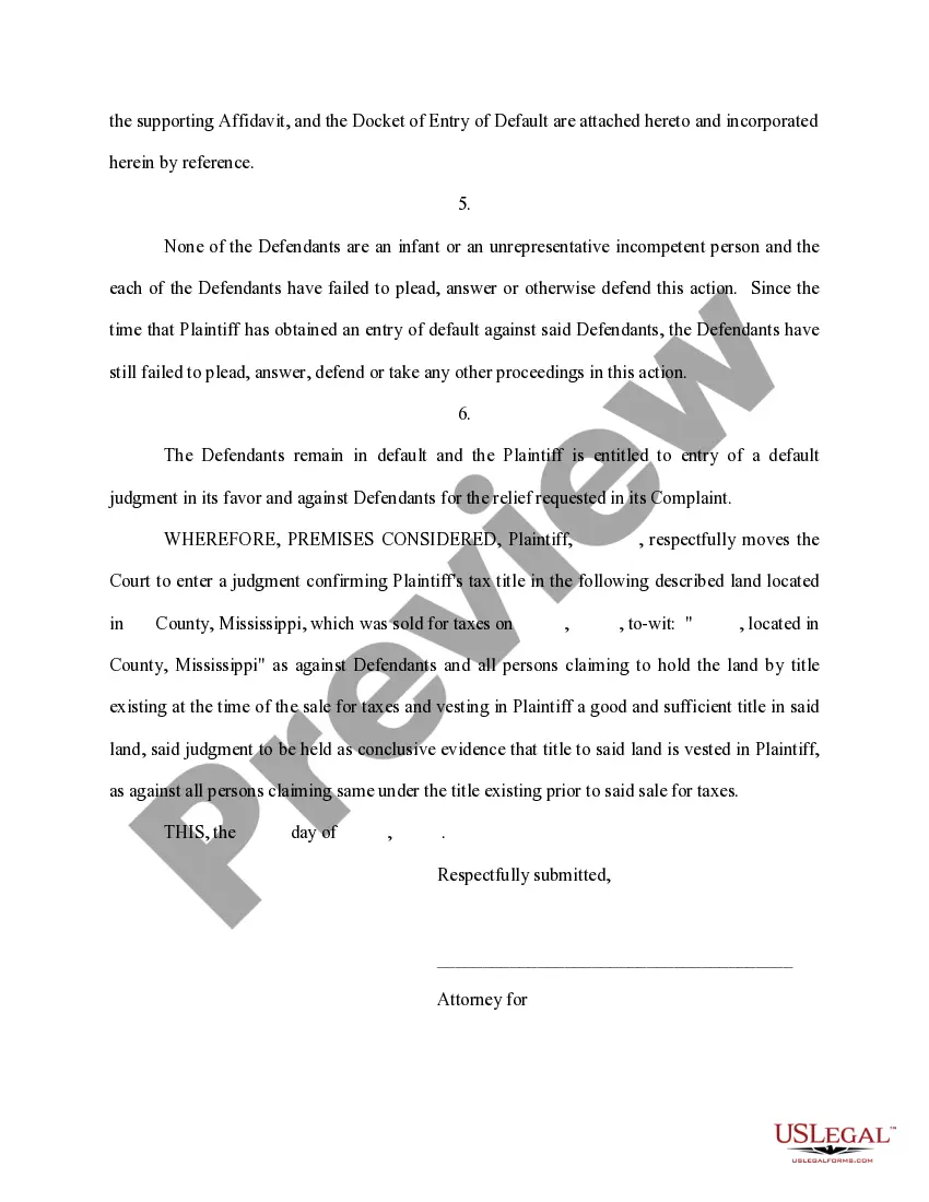 Preview Motion for Entry of Default Judgment