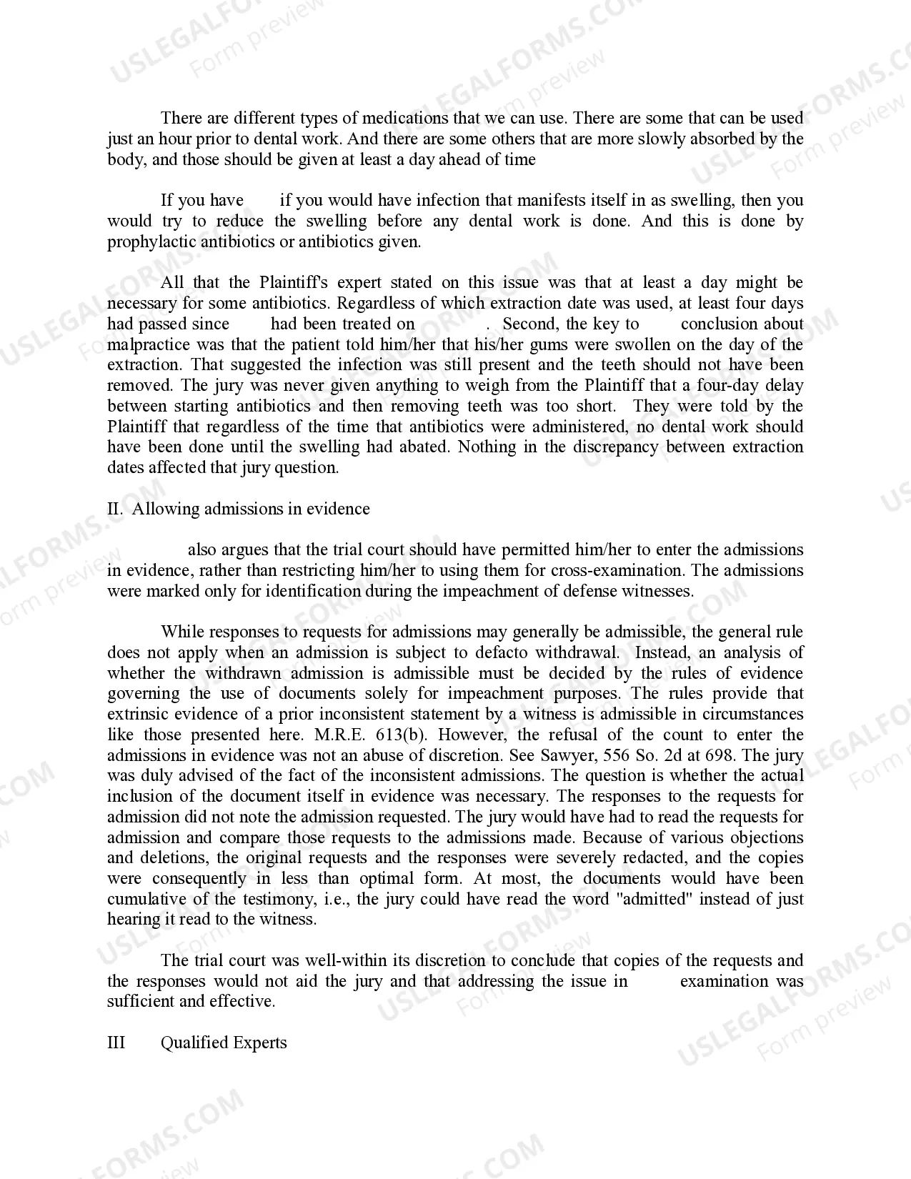 Preview Professional Malpractice Trial Court Disposition