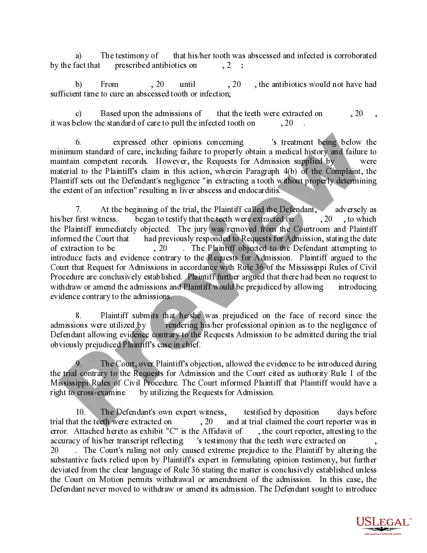 Preview Motion for Judgment for a New Trial