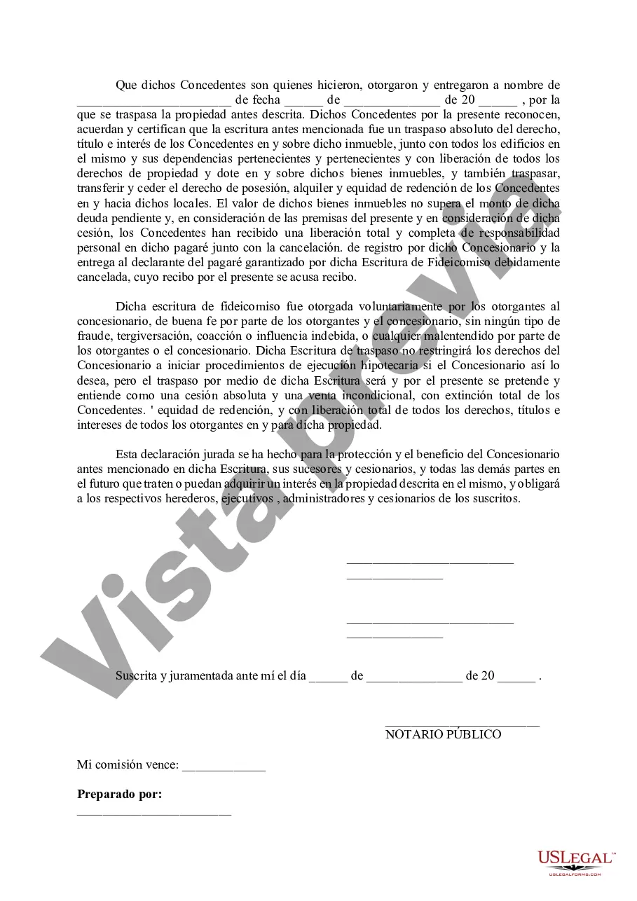 Preview Declaración jurada de impedimento