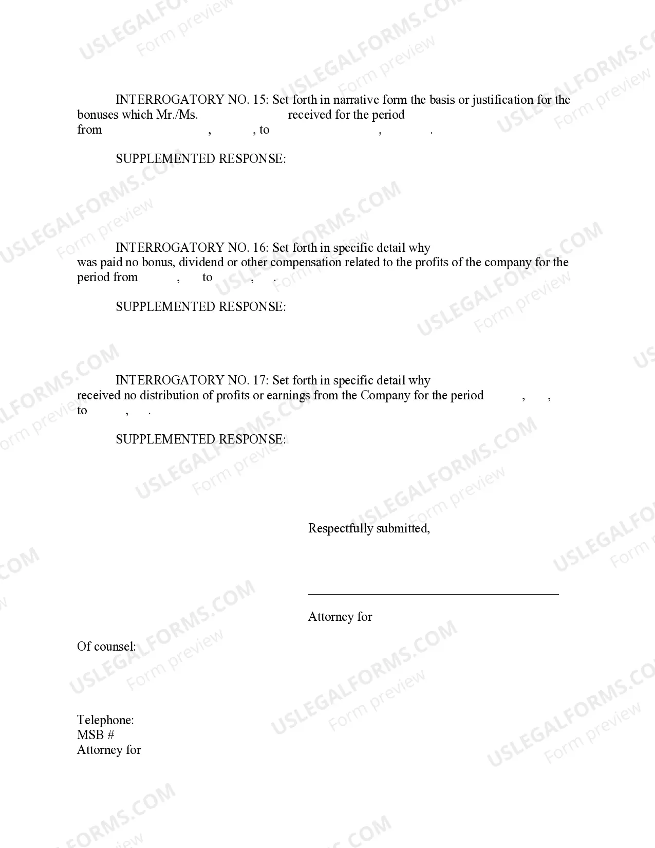 Preview Defendant's Supplement to Interrogatories and Request for Production of Documents