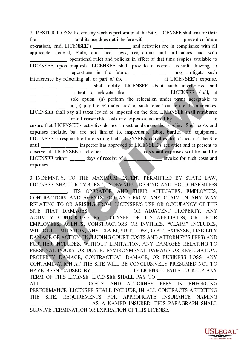 Preview License regarding encroachment on property