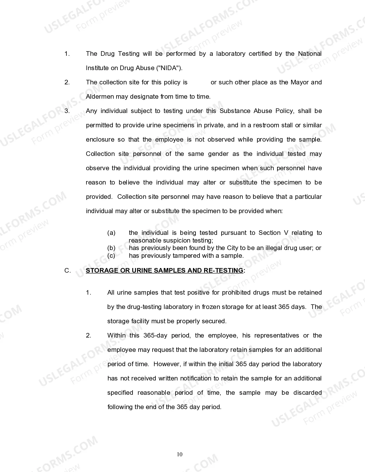 Preview Substance Abuse Policy