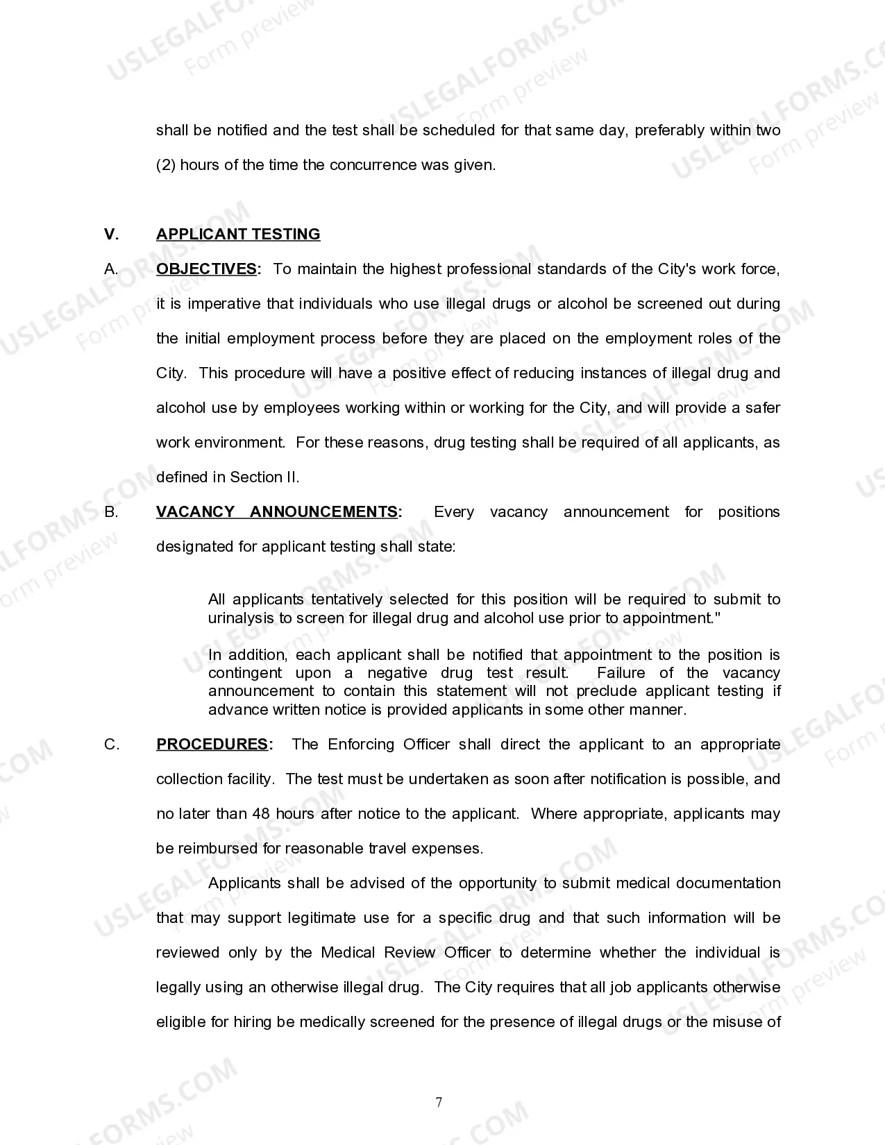 Preview Substance Abuse Policy