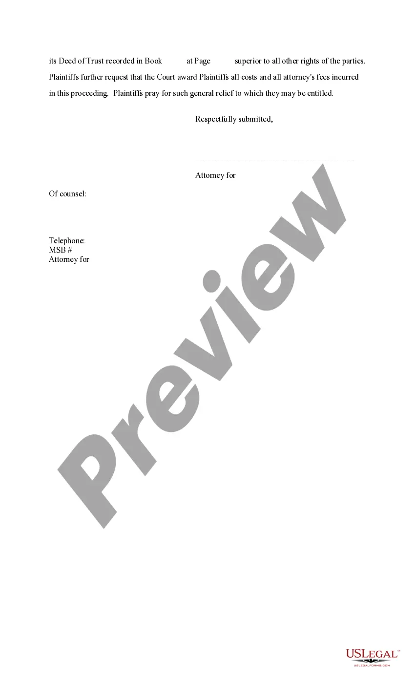 Preview Complaint to Establish Easement