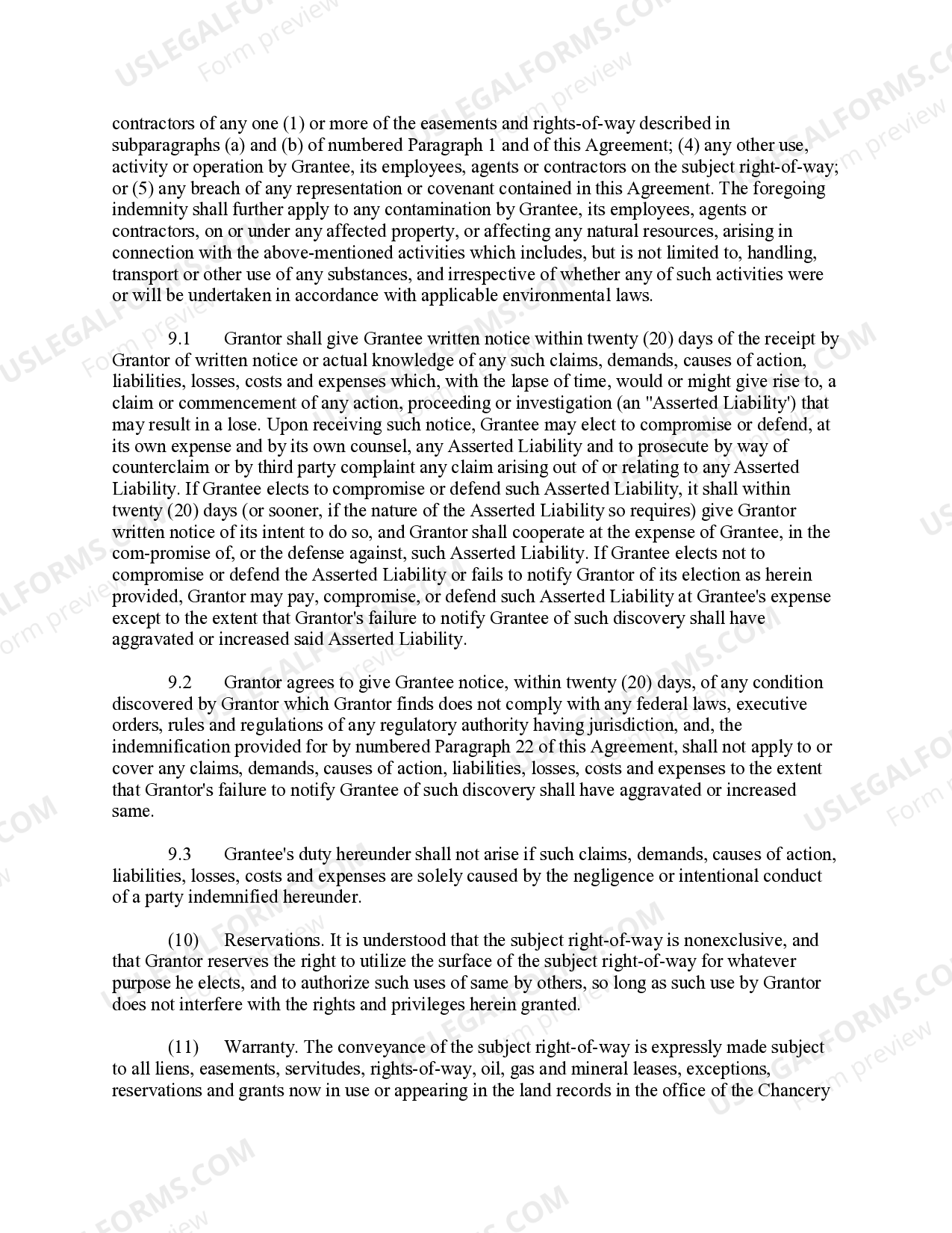 Mississippi Right of Way and Easement Agreement Mississippi Right Way