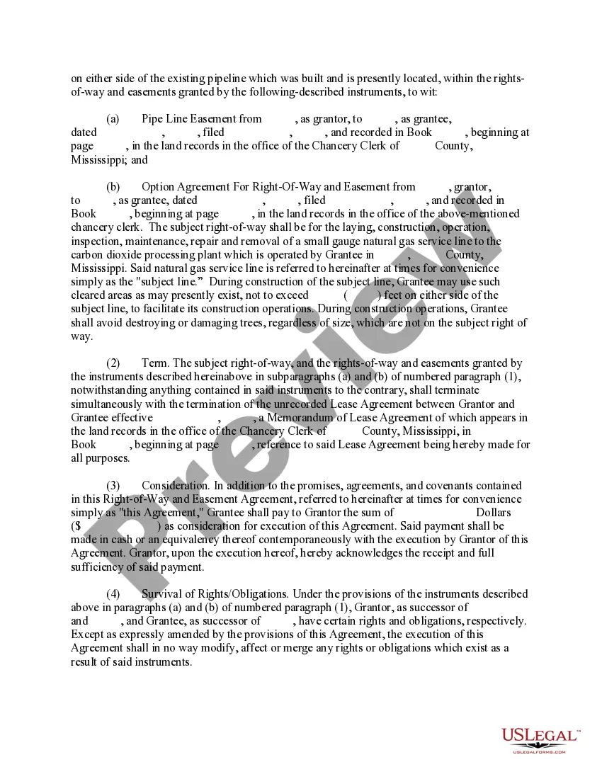 Get Right of Way and Easement Agreement Preview Right of Way and Easement Agreement