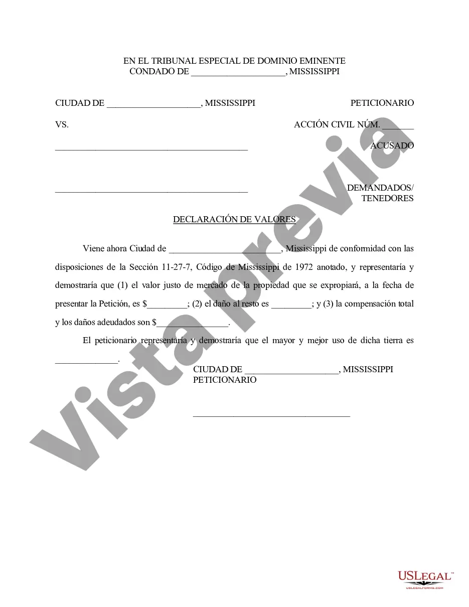 Preview Declaración de Valores