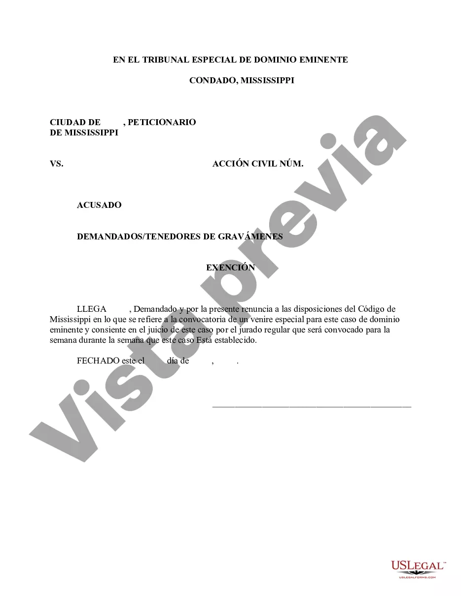 Preview Exención de Venire Especial