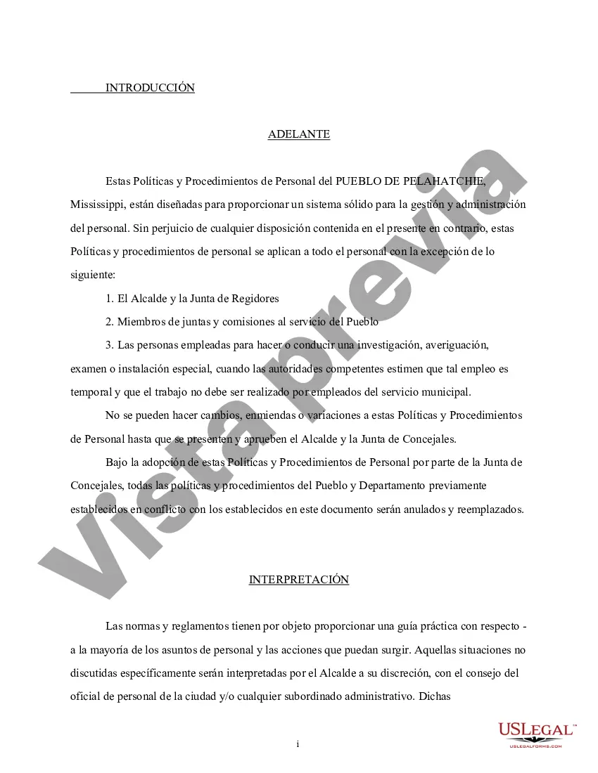 Preview Políticas de personal - Manual - Ciudad de Pelahatchie