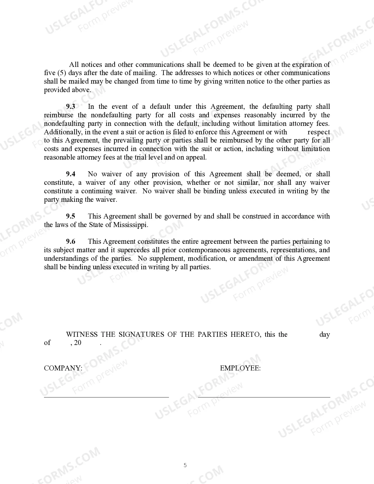 Preview Employment Agreement between sole proprietorship and an employee