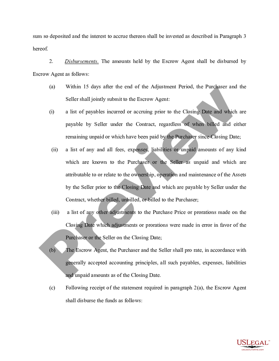 page 1 Escrow Agreement between Limited Partnerships preview