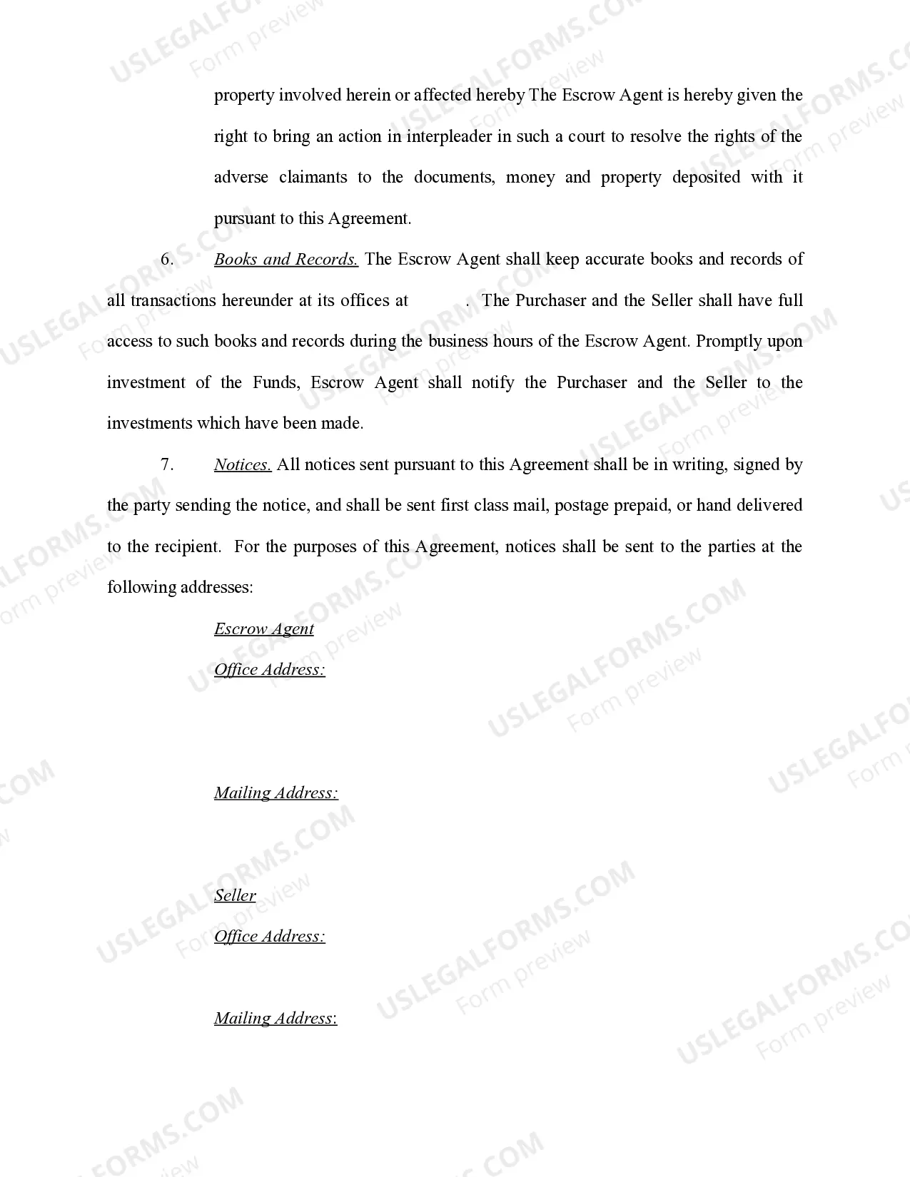 Preview Escrow Agreement between Limited Partnerships