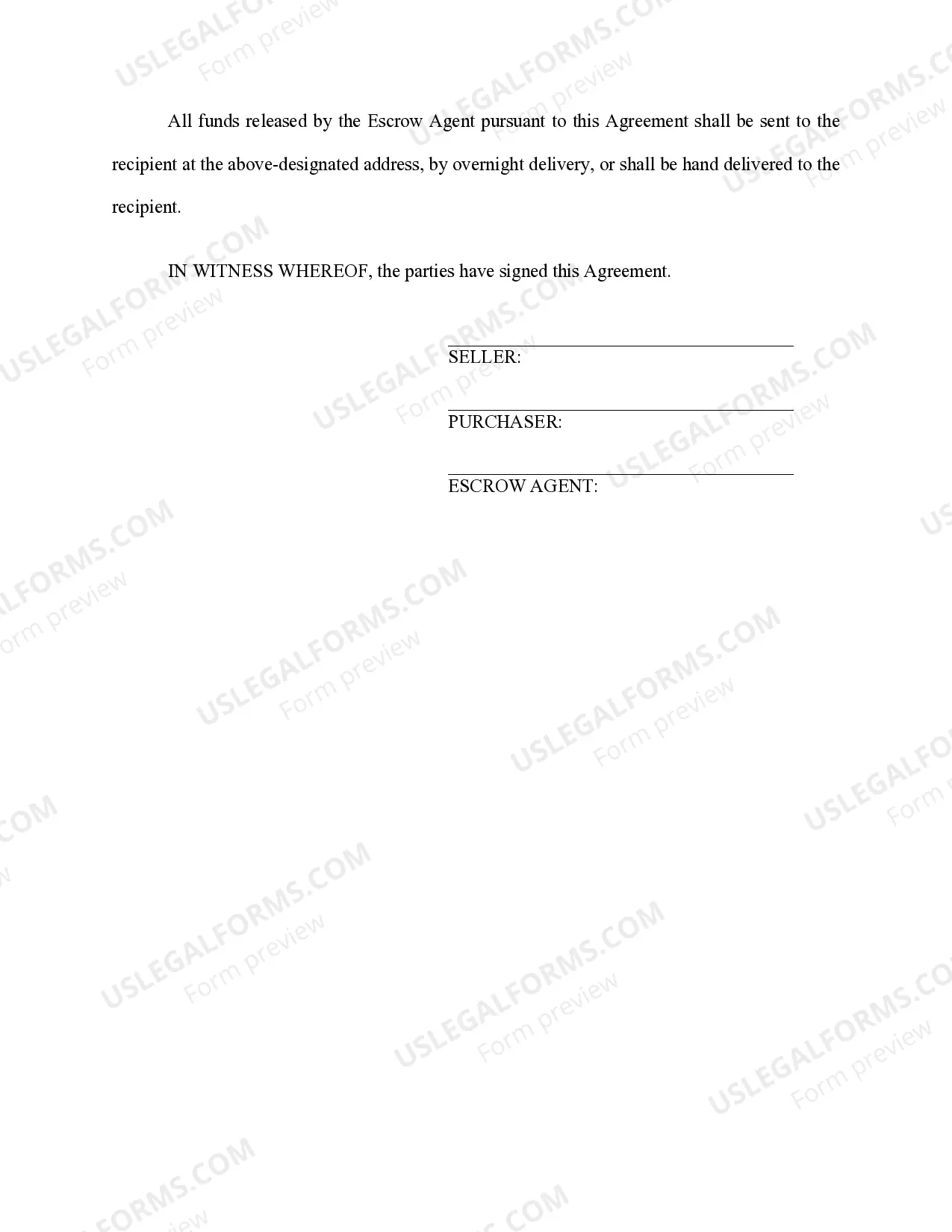 Preview Escrow Agreement between Limited Partnerships