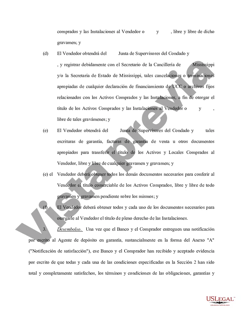 Preview Acuerdo de depósito en garantía que implica préstamo bancario