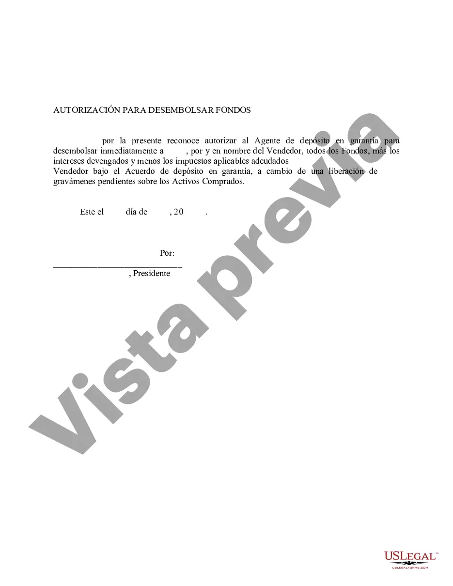 Preview Aviso de cumplimiento del acuerdo de depósito en garantía