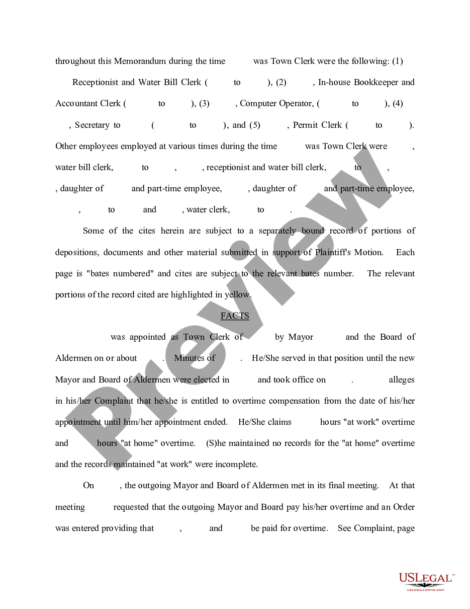 page 1 Memorandum in Support of Motion for Summary Judgment by Defendant preview