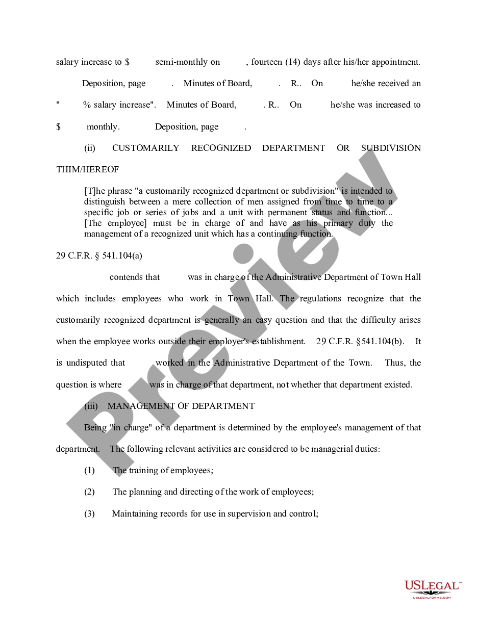 page 6 Memorandum in Support of Motion for Summary Judgment by Defendant preview