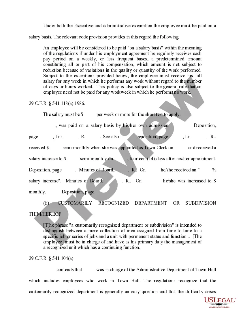 Preview Memorandum in Support of Motion for Summary Judgment by Defendant