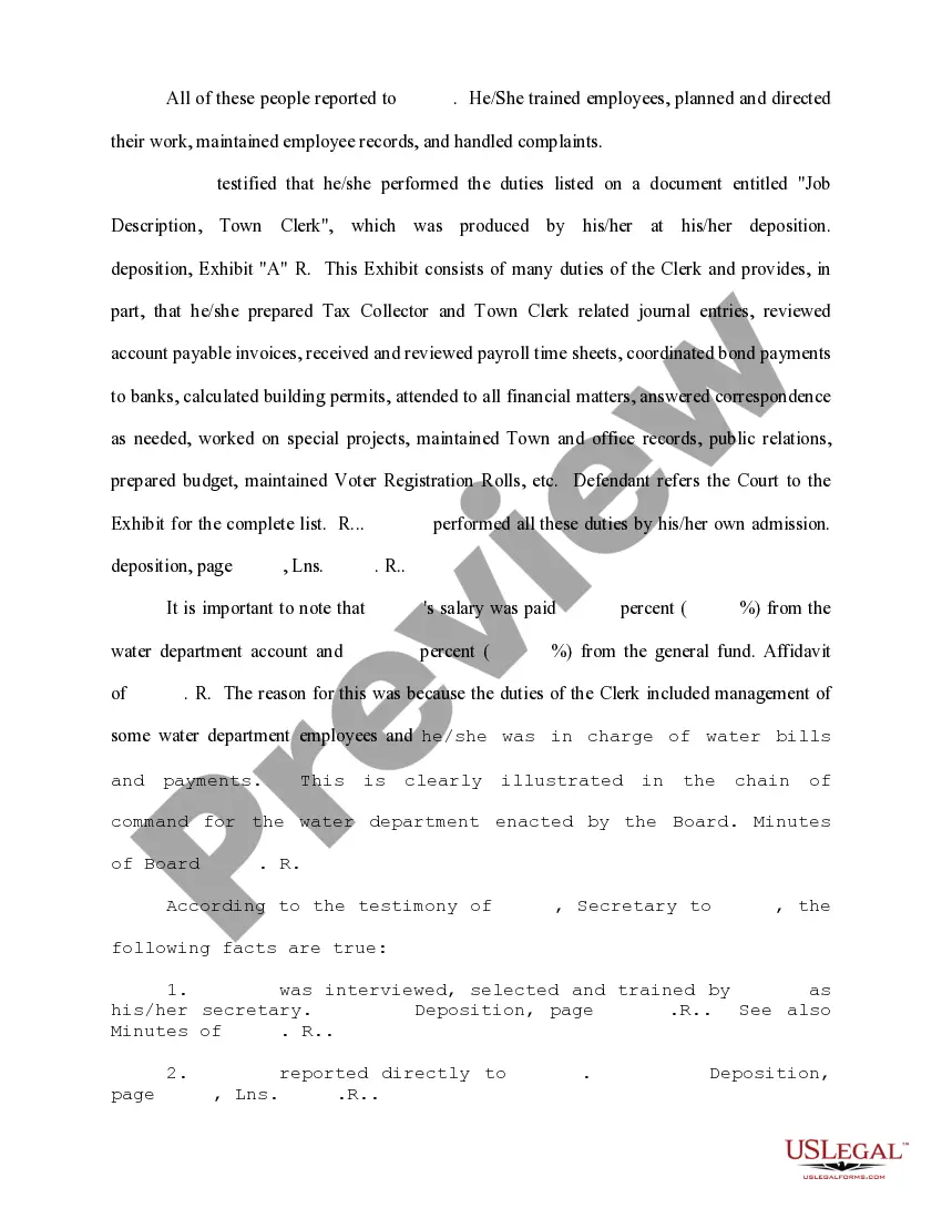 Preview Memorandum in Support of Motion for Summary Judgment by Defendant