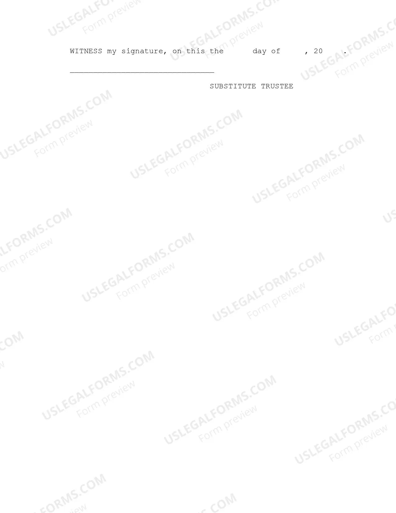 Preview Substitute Trustee's Notice of Sale