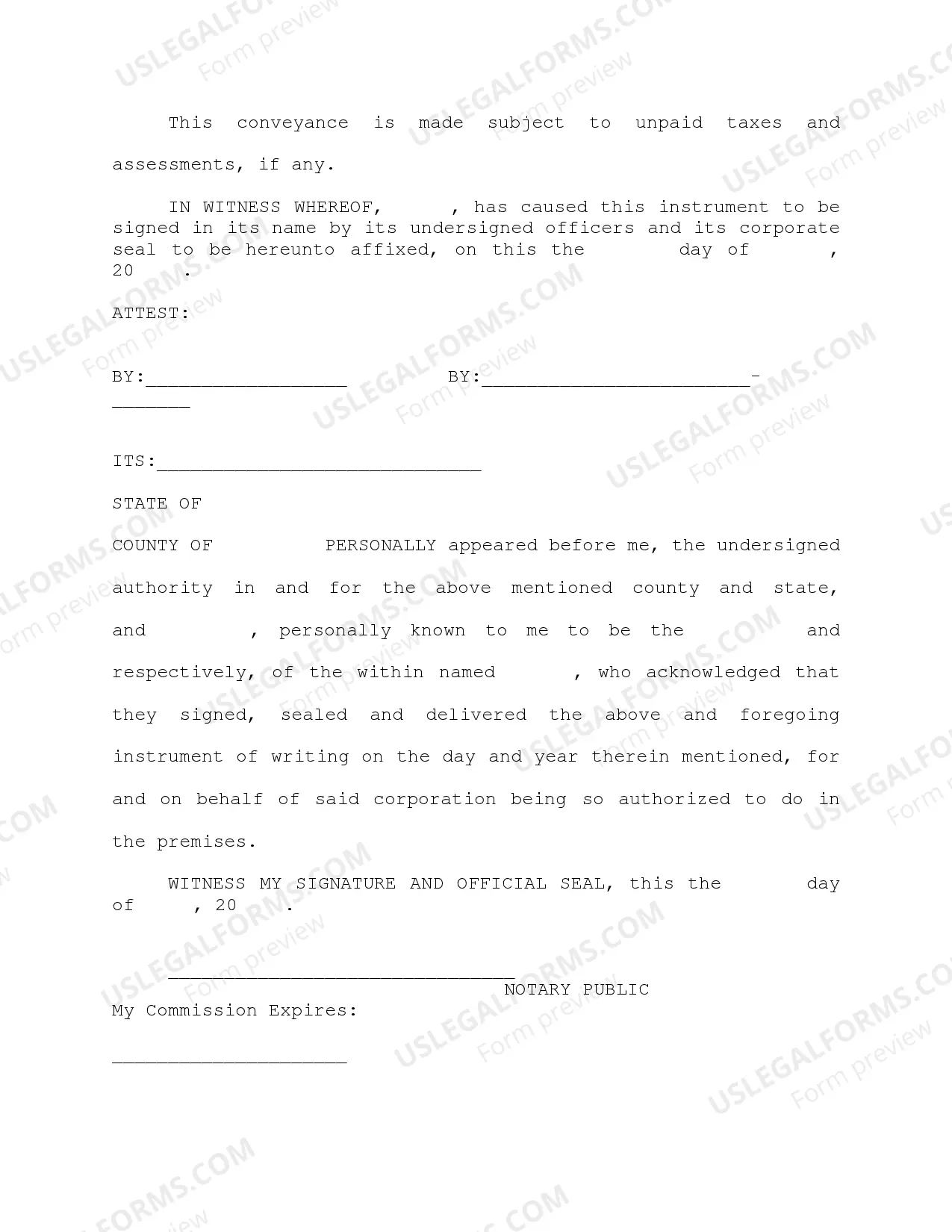 Preview Special Warranty Deed