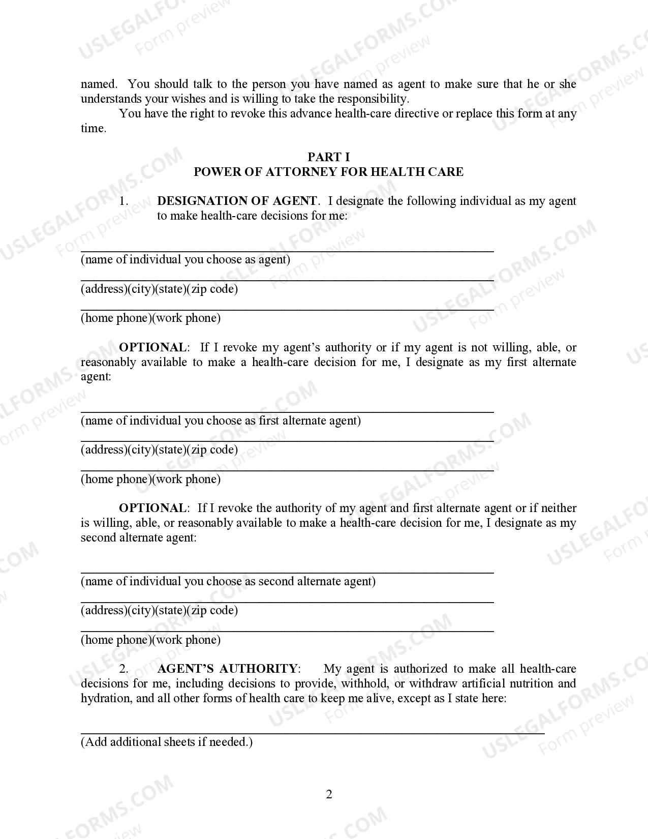 Preview Advance Health Care Directive