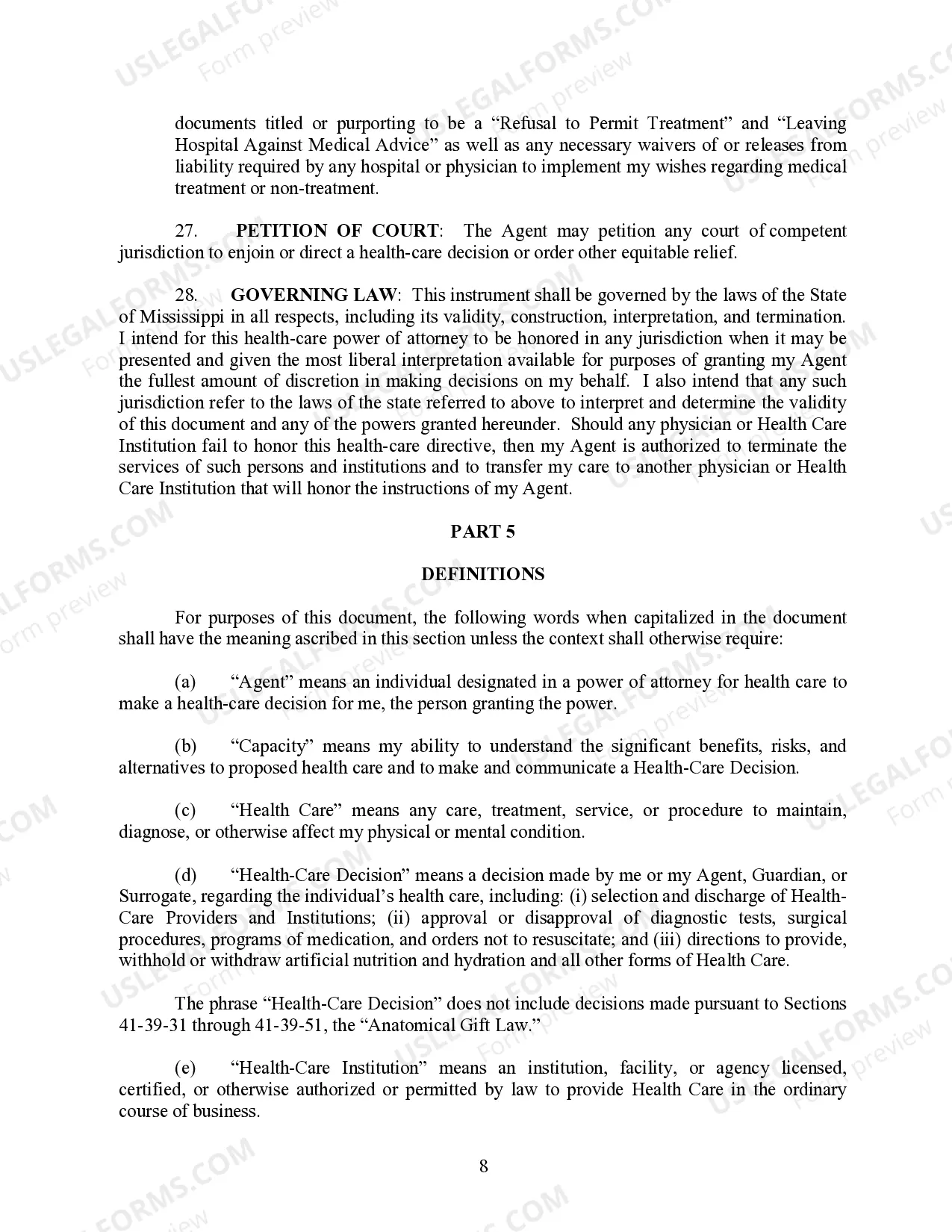 Preview Advance Health Care Directive