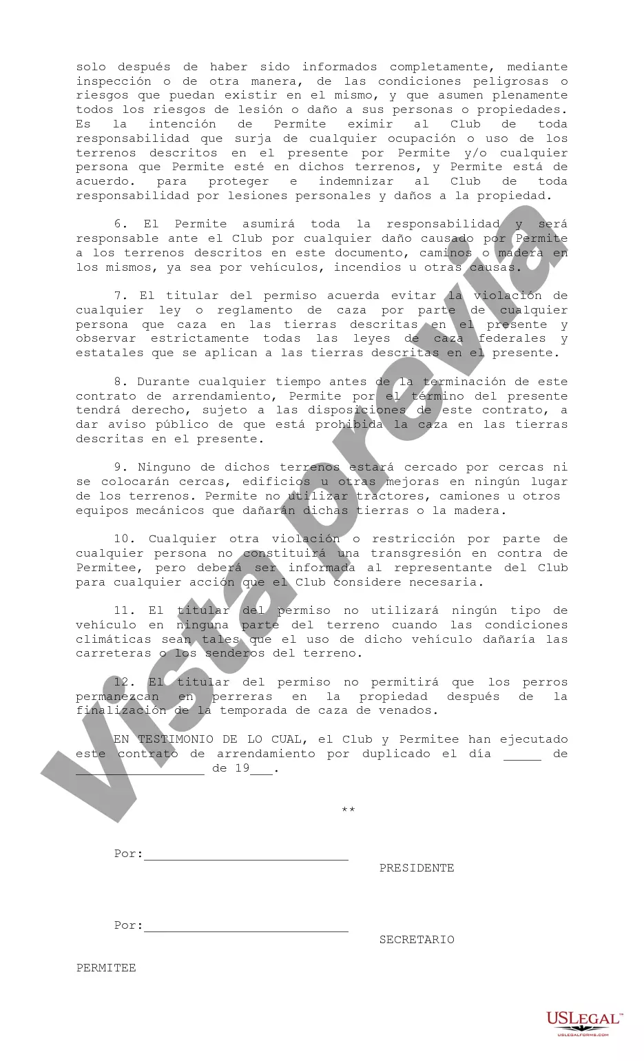 Preview Permiso de Derechos de Caza