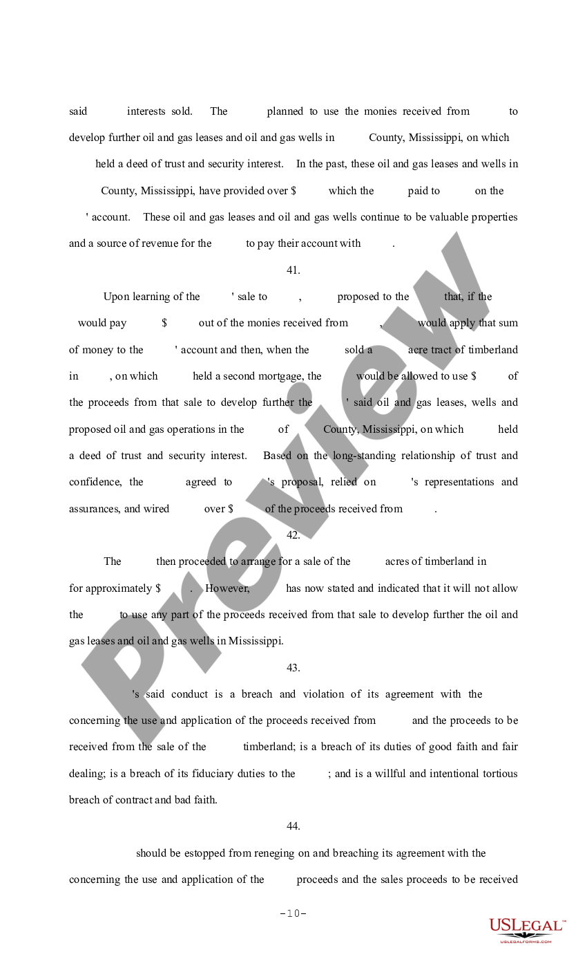 page 9 Complaint for Injunctive Relief, Breach of Contract and Fiduciary Duty preview