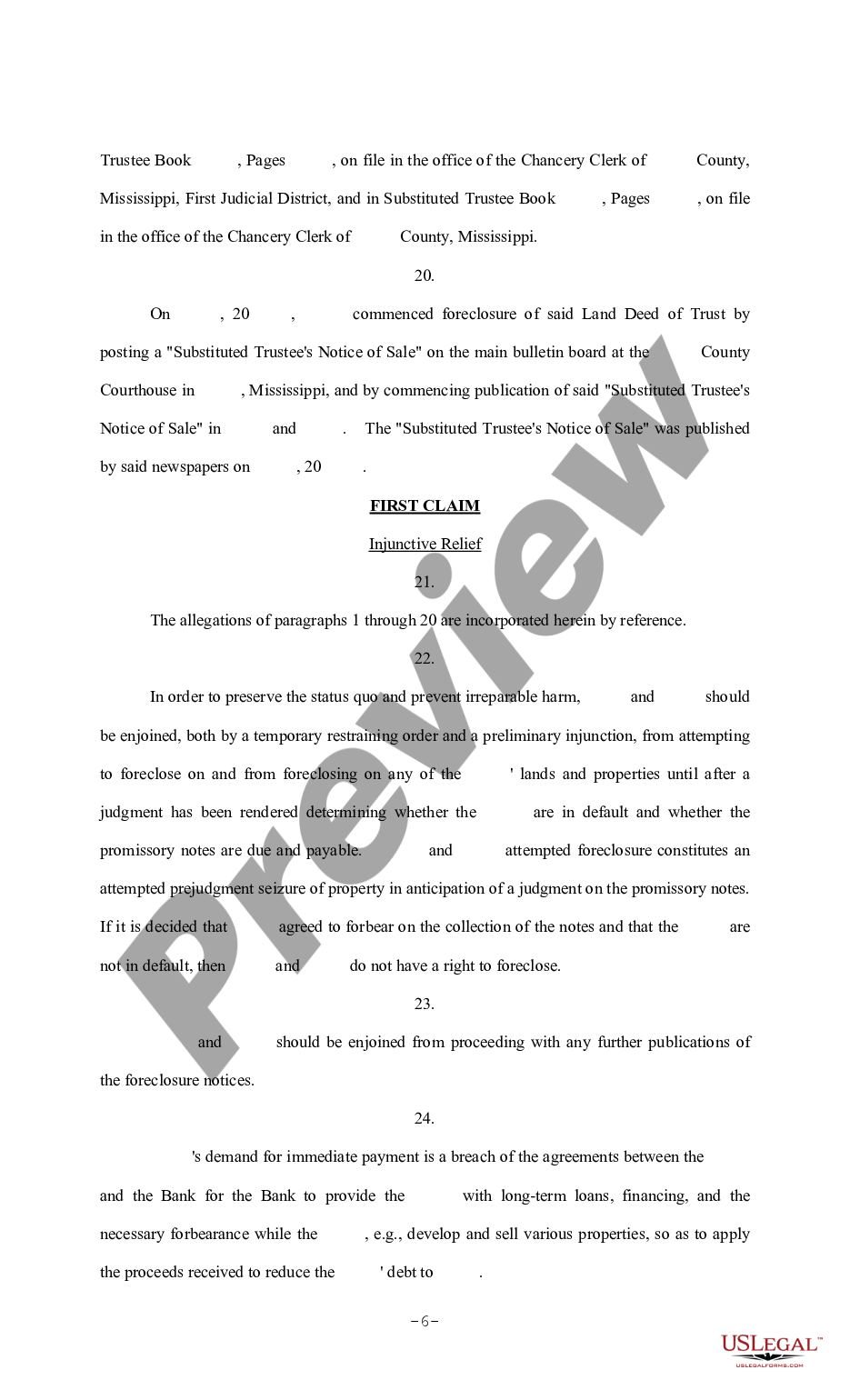 page 5 Complaint for Injunctive Relief, Breach of Contract and Fiduciary Duty preview