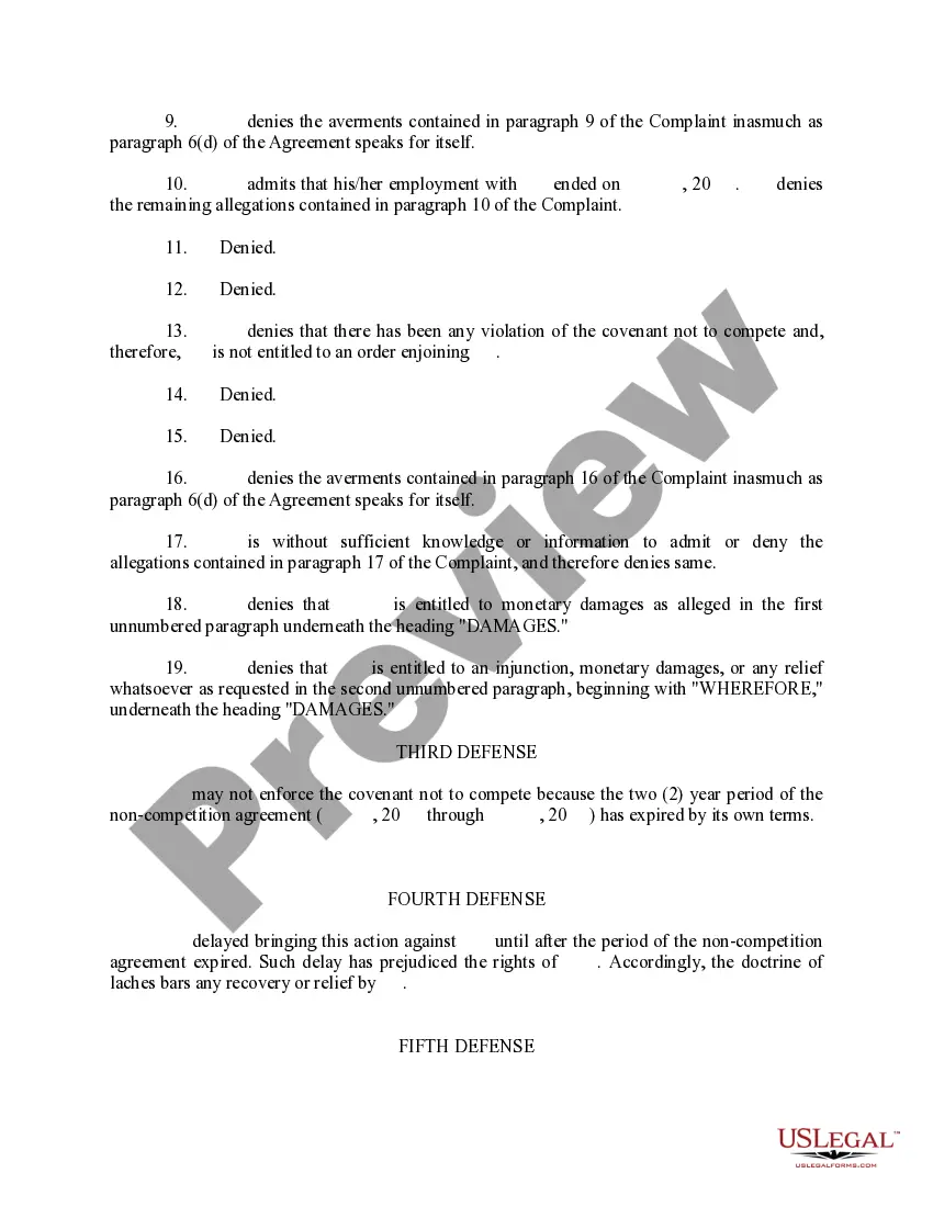Get Answer, Defenses, and Counterclaim Preview Answer, Defenses, and Counterclaim