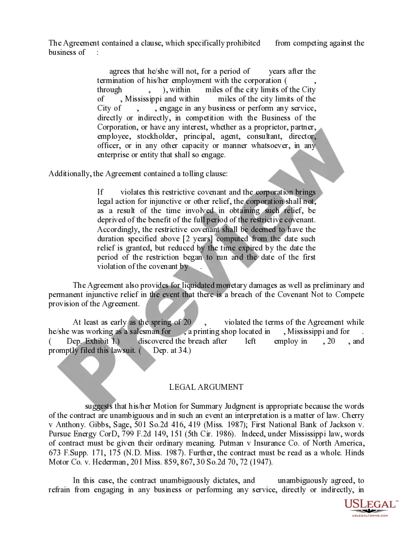 Get Brief in Opposition to Motion for Summary Judgment Preview Brief in Opposition to Motion for Summary Judgment