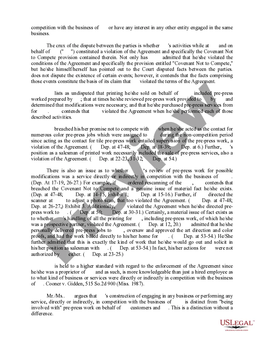 Get Brief in Opposition to Motion for Summary Judgment Preview Brief in Opposition to Motion for Summary Judgment