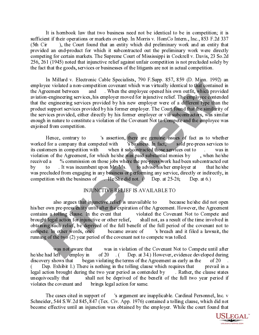 Get Brief in Opposition to Motion for Summary Judgment Preview Brief in Opposition to Motion for Summary Judgment