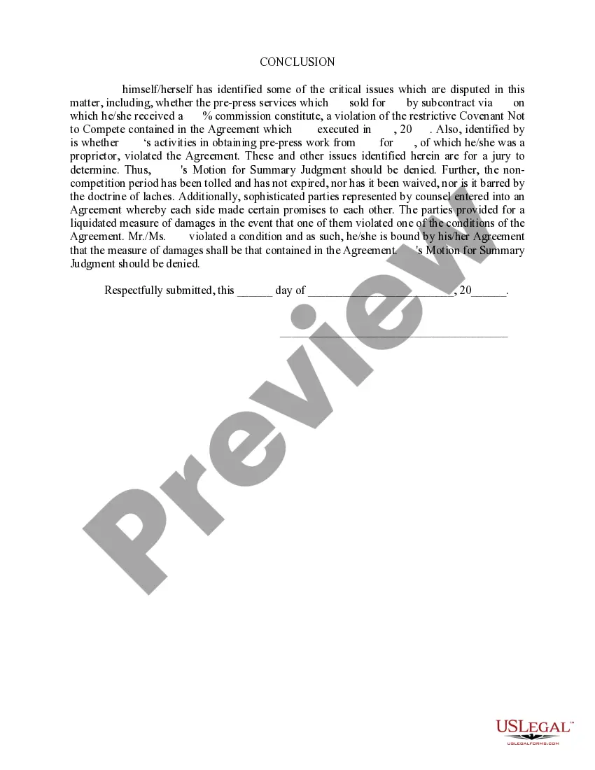 Get Brief in Opposition to Motion for Summary Judgment Preview Brief in Opposition to Motion for Summary Judgment