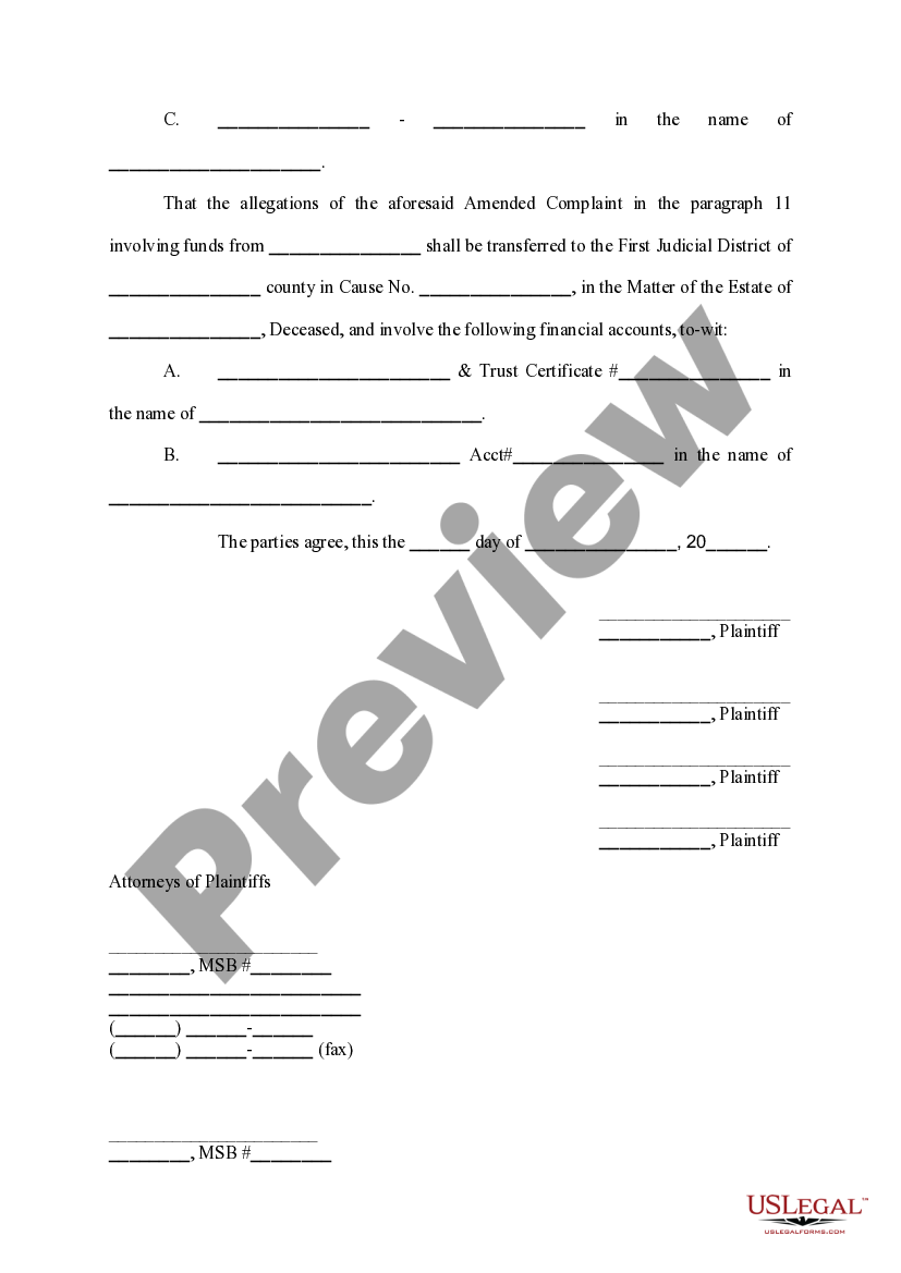 Mississippi Agreement to Transfer Court Action to Different County US Legal Forms