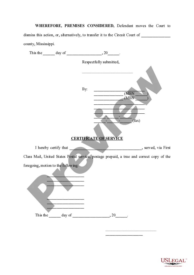 Get Motion to Dismiss or Alternatively Transfer to Circuit Court Preview Motion to Dismiss or Alternatively Transfer to Circuit Court