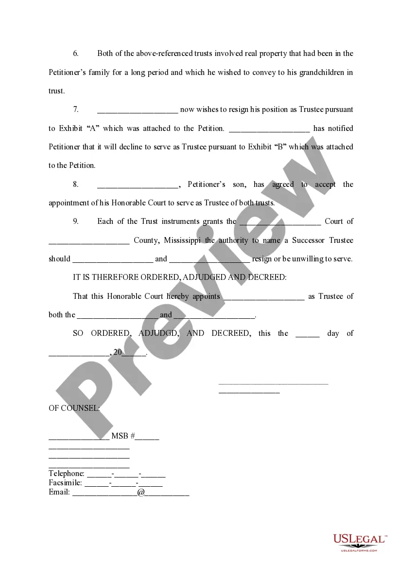 Preview Decree Name Successor Trustee