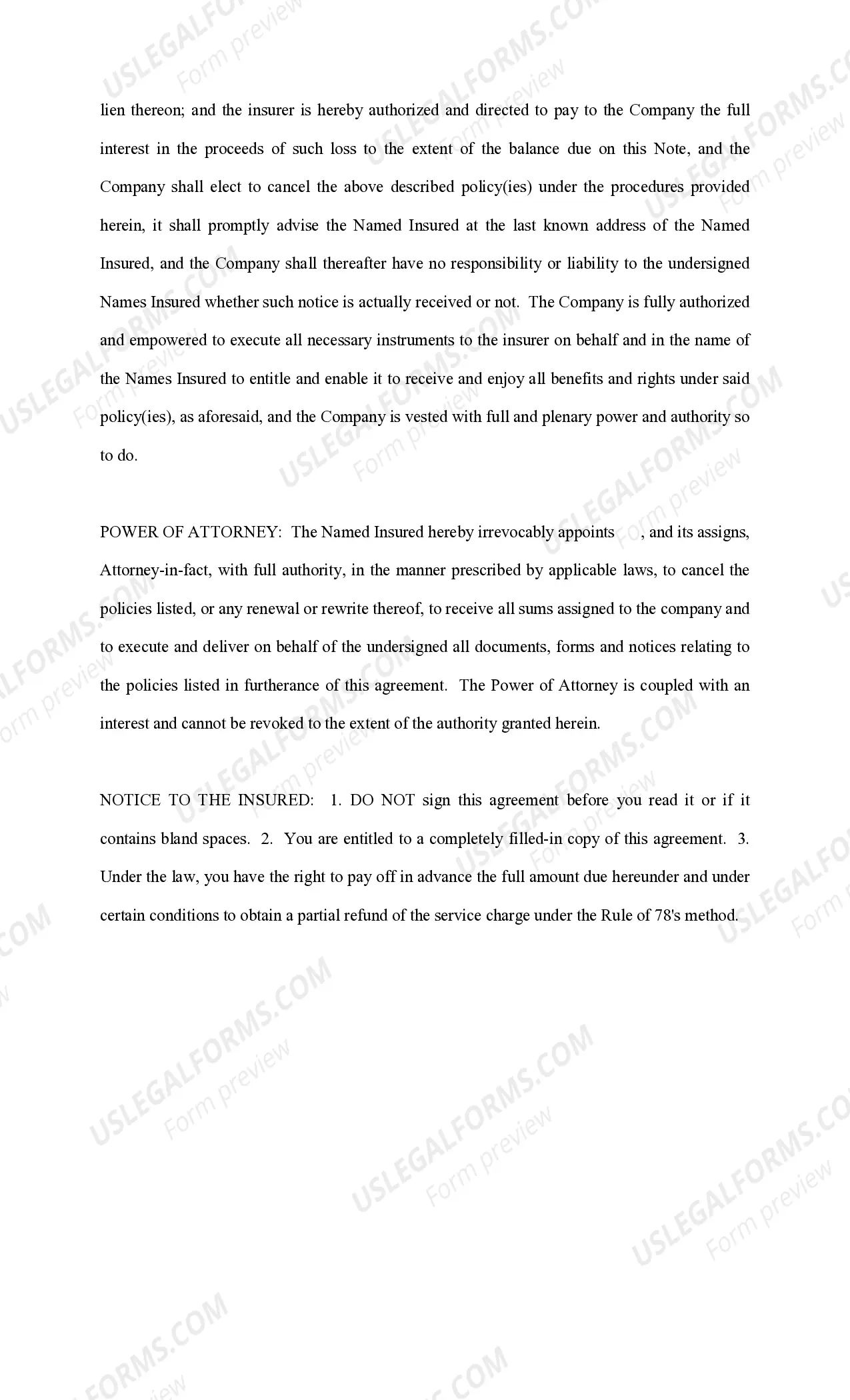 Preview Premium Finance Conditions