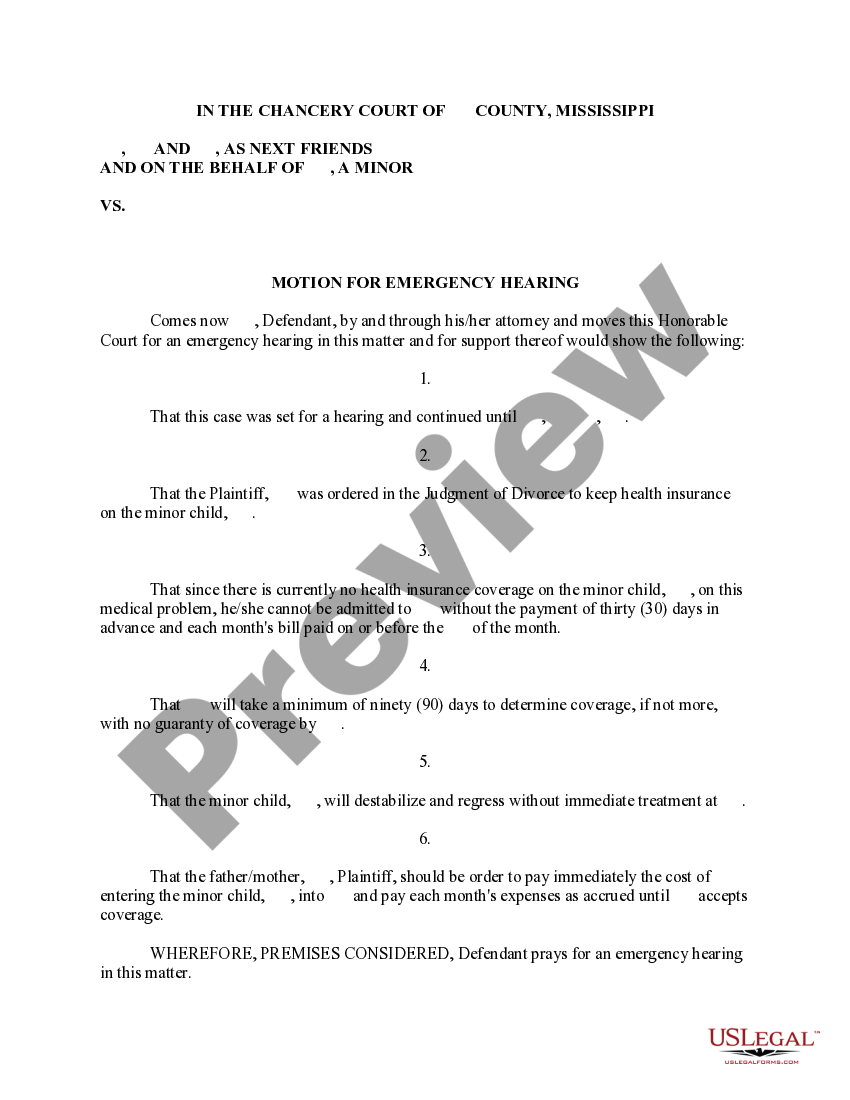 Mississippi Motion for Leave to File ThirdParty Complaint US Legal Forms