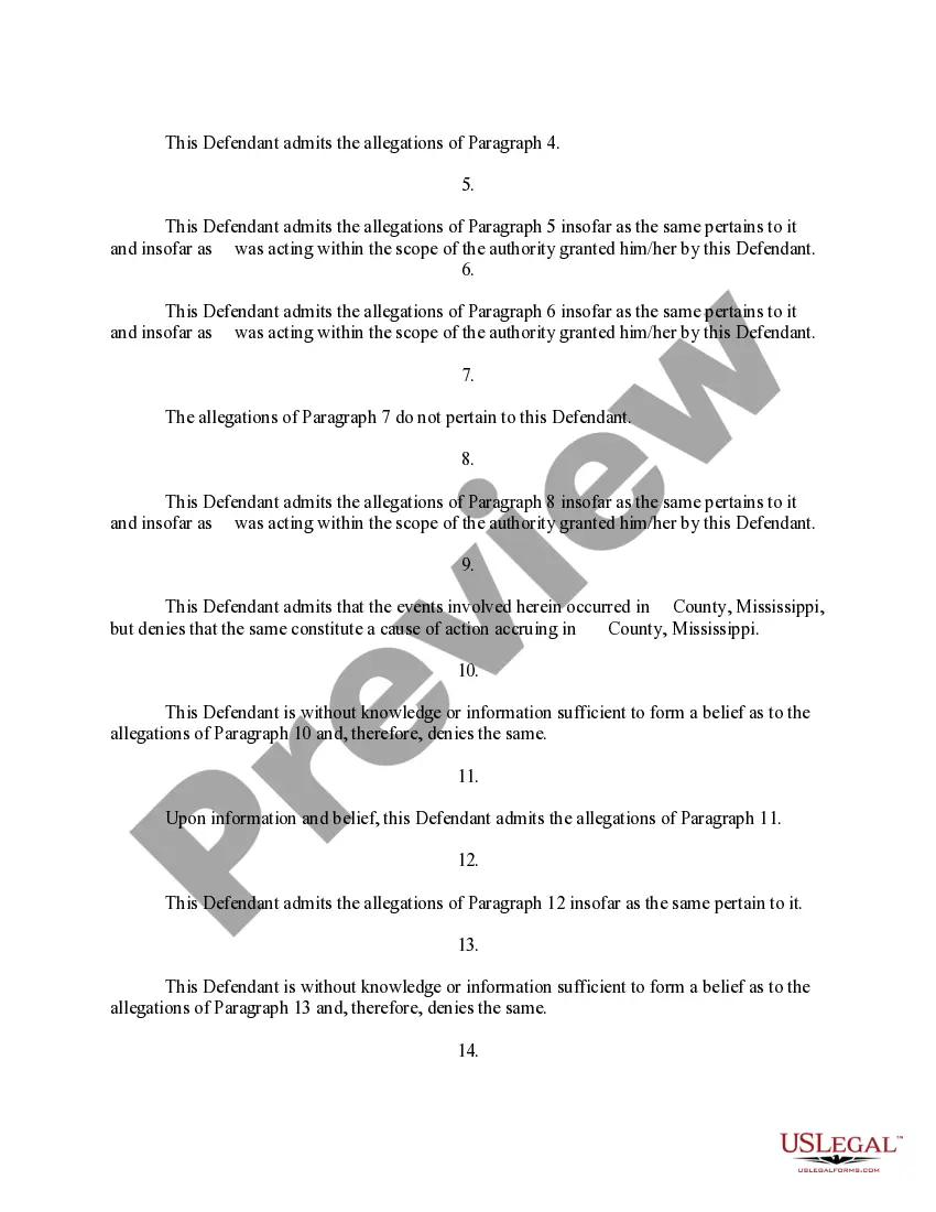 Get Motion, Answer and Defenses Preview Motion, Answer and Defenses