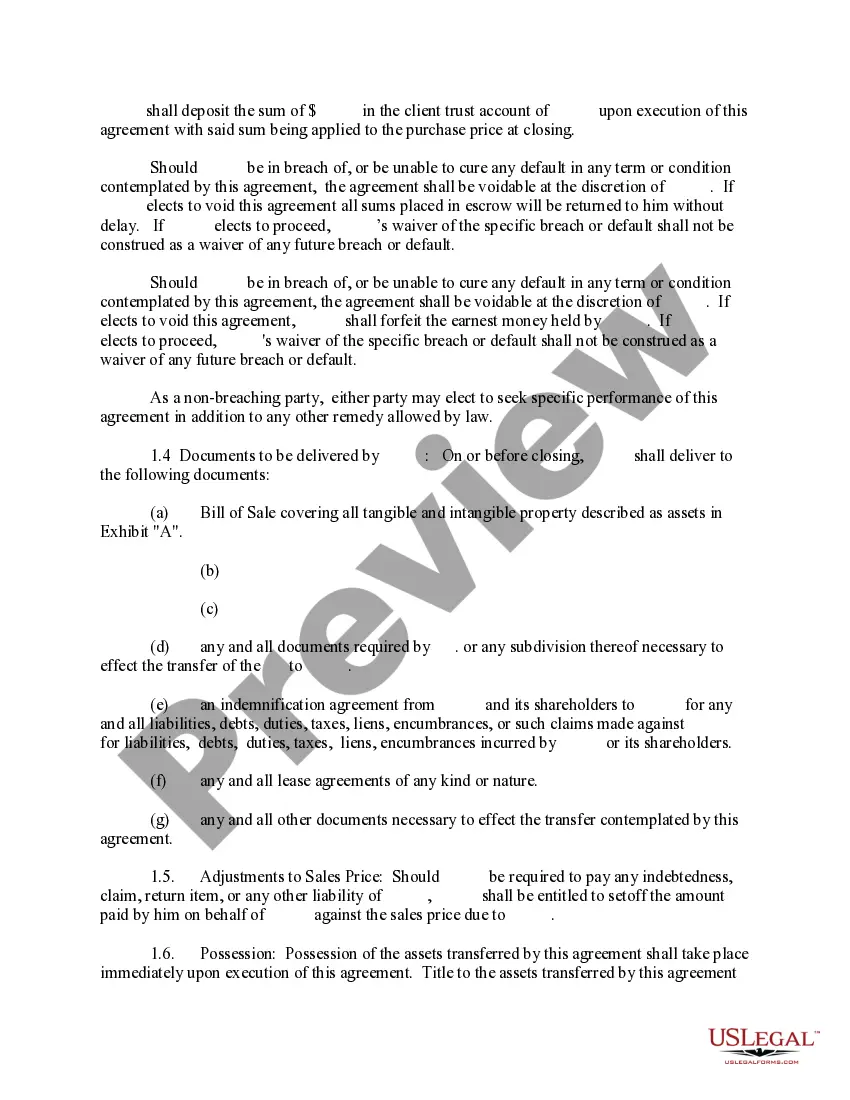 Preview Asset Purchase Agreement for the Sale of Car Dealership