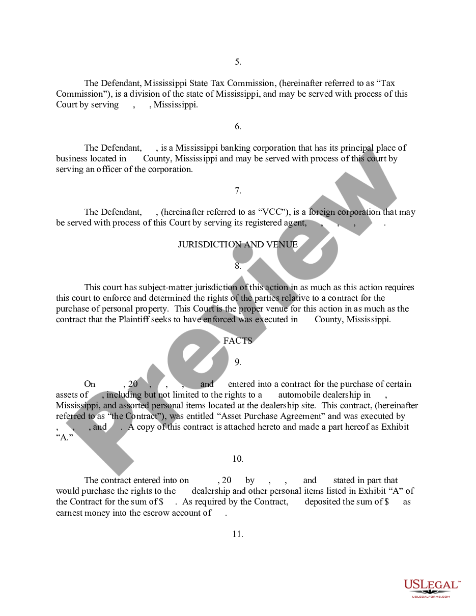 page 1 Complaint to enforce Contract and for Interpleader preview