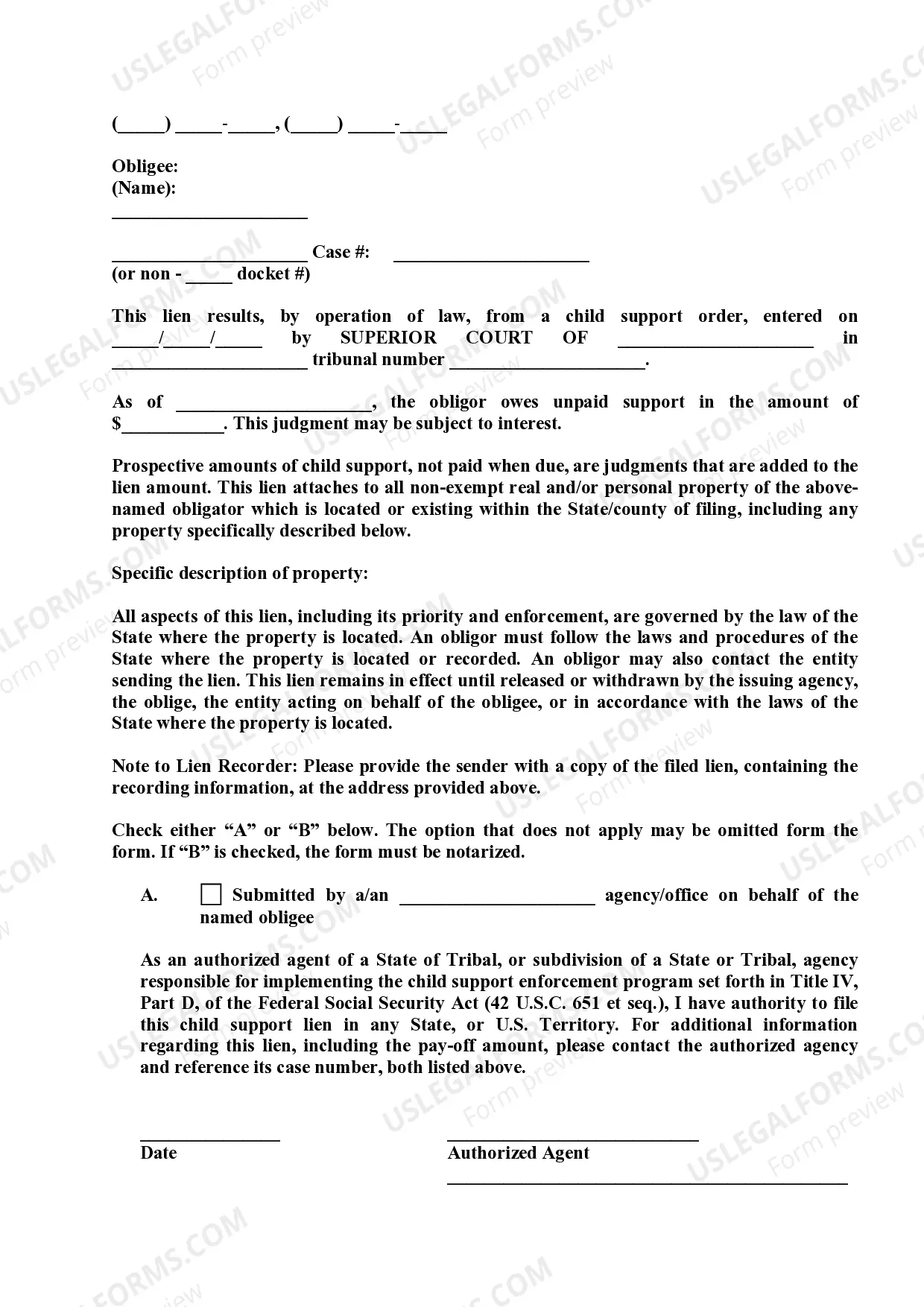 Preview Notice of Lien